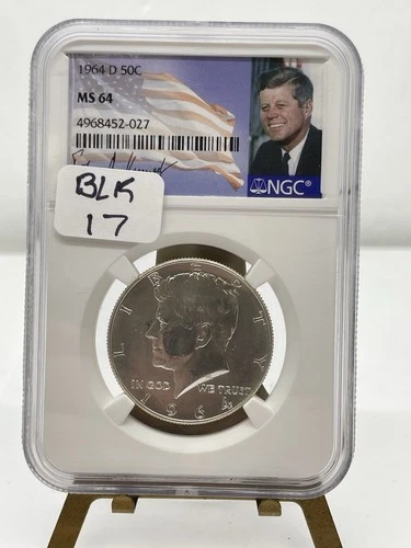 1964-D Kennedy Half Dollar 50C NGC MS64 First Year Issue Signature label BLK-17