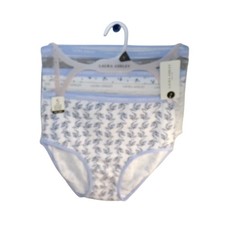 Laura Ashley Womens 5 Pack Cotton Stretch Brief Panties Blue White Floral Small