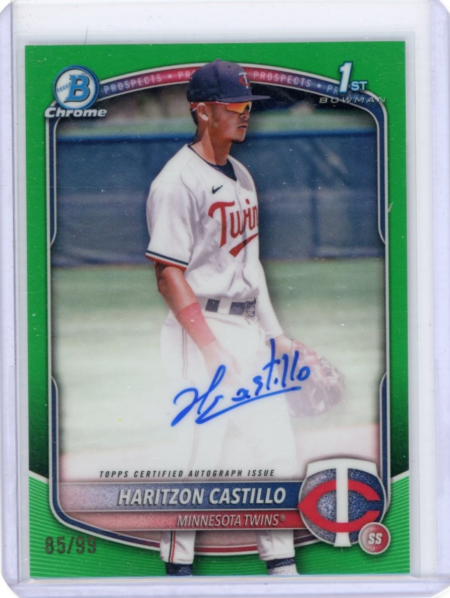 Haritzon Castillo 2025 Bowman Chrome Green Refractor 1st Auto /99