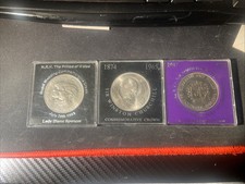 Three Crown Set: 1965 Winston Churchill 1972 Silver Wedding and 1981 Lady Diana
