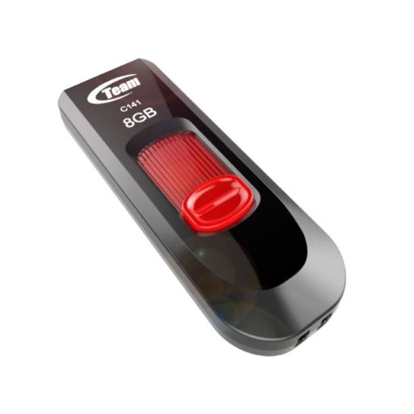Team Group C141 8GB USB A 2.0 Flash Drive Black Red (TC1418GR01) - Image 2