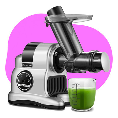 AMZCHEF Cold Press Slow Masticating Juicer ZM1517 3in Wide Chute Quiet Gray New