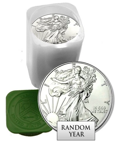 Random Date American Silver Eagle Coin 1 oz $1 - BU - Twenty 20 Coins
