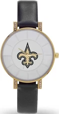 New Orleans Saints “Lunar” Watch with Gold-Tone Accents & Crystal Details