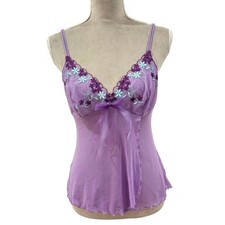 NWT Y2K Vintage Victoria  s Secret Mesh Cami Dainty Coquette Fairy Purple Blue M
