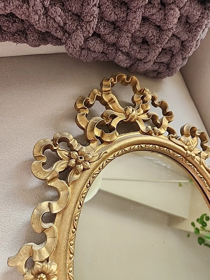 Espejo de pared de madera Syroco vintage, Syracuse Ornamental Co Hollywood Regency. Años 60 Foto 2 de 4