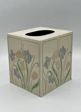 Vintage Andre Richard Metal Tulip Flower Tissue Box Cover