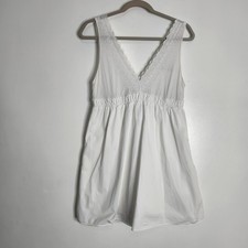 Zara TRF Size Small White Eyelet V-Neck Dress Skirt Skort Liner Mini Grad Derby