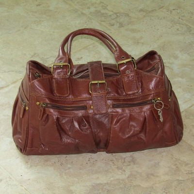 Tommy & Kate Echtleder Seesack Handtasche Reisetasche hellbraun Reise Wochenende
