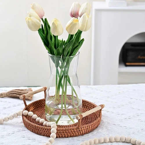 8 inch Clear Glass Flower Vases for Centerpiece Table Home Indoor Desk White - Picture 3 of 8