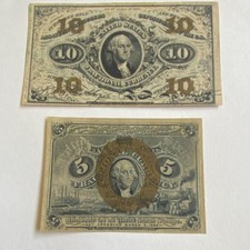 USA Lot 2 billets 10 Dollars + 5 Dollars Avant 1900 Amérique du Nord