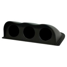 Glowshift Universal Black Triple Dash Gauge Pod Mount Dome Lip 2-116 52mm