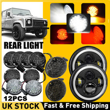 For Land Rover Defender Front & Rear Smoked LED Fog Reverse Light Upgrade 12x