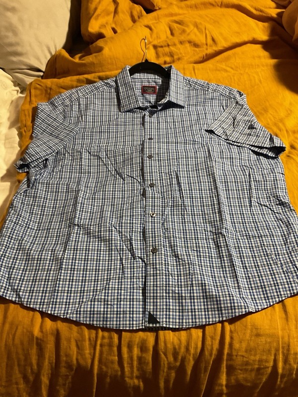 Untuckit Shirt Men X Large Blue Short Sleeve Button Down Plaid