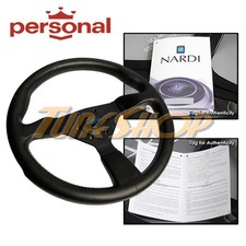 Italy Personal Grinta 350mm Steering Wheel Black Polyurethane Blue Logo Horn Italy Personal Grinta 350mm Steering Wheel Black Polyurethane Blue Logo Horn