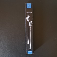 Zulay Kitchen Stainless Steel Spoon Set, 2-Piece, Silver Glossy Finish