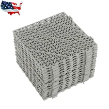 55PCS 12 x 12in Interlocking Drainage Floor Tiles Modular Interlocking Tile Gray