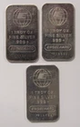 1oz .999 Fine Silver Engelhard Bars (Lot of 3)