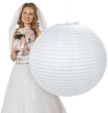 Over-Sized 30"Dia Bright White Paper Lantern Bridal Party Reception Wedding 780