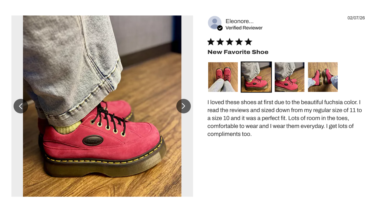 Dr. Martens BUZZ 5-Eye Fuchsia Pink Milled Nubuck Shoes MSRP$195