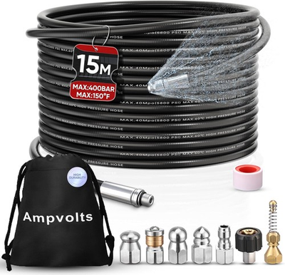 #ad #ad 50FT Sewer Jetter Kit for Pressure Washer 5800 PSI Drain 50FT Black $56.18