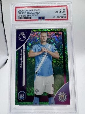 2025-26 Topps Premier League Erling Haaland Green Sparkle 67/99