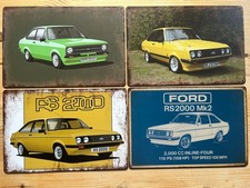 4 x RETRO METAL SIGNS  A4 30cm X 20cm  FORD ESCORT MKII? FREE DELIVERY (s33)