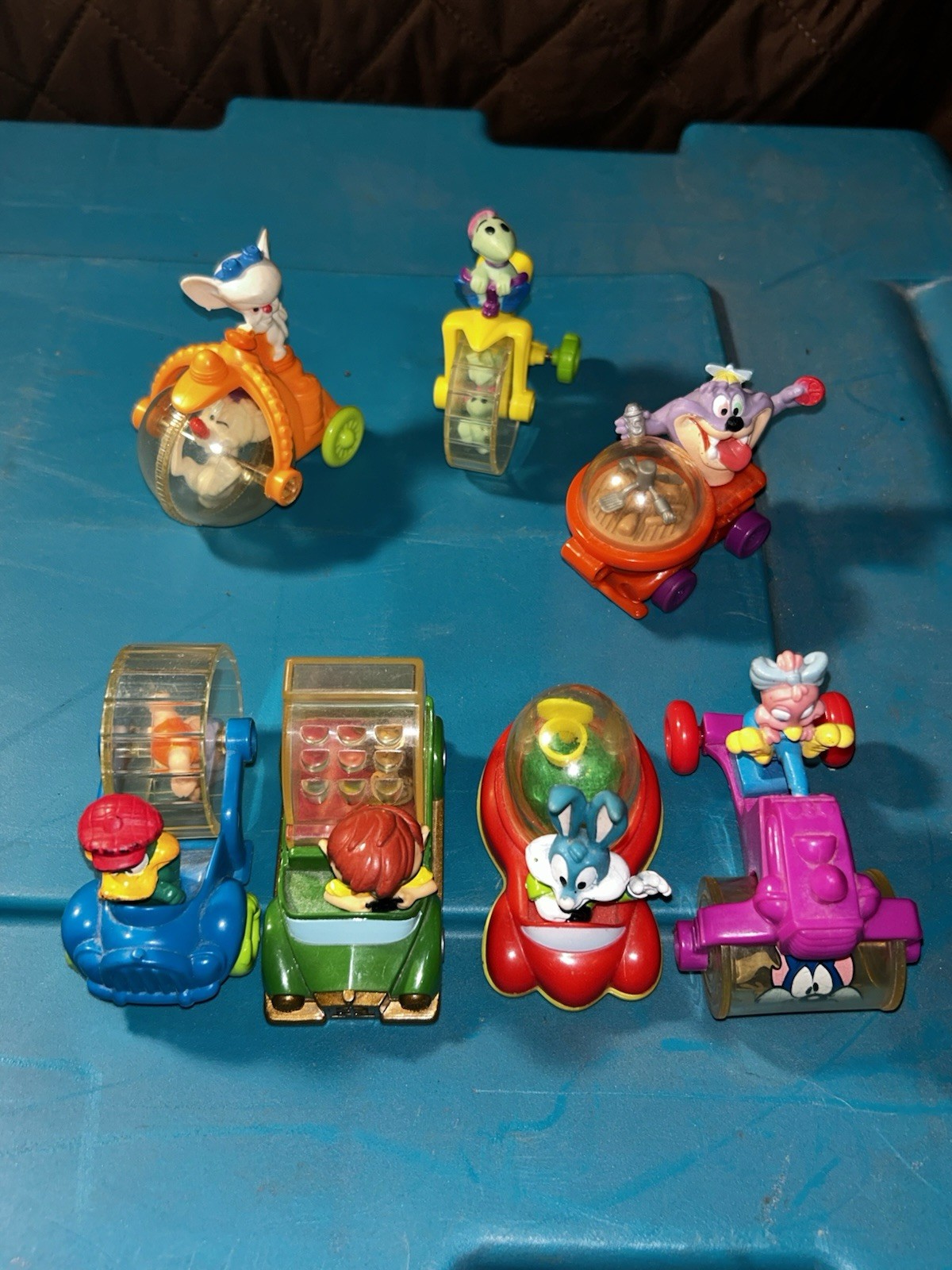 Vintage 1992 Warner Bros Tiny Toon And Pinky And The Brain Racer Toys