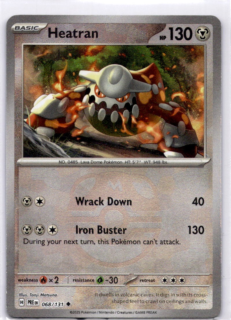 Heatran (Master Ball Pattern) Uncommon SV: Prismatic Evolutions 068/131 LP-NM