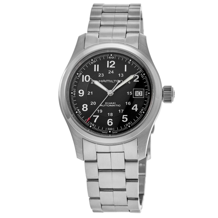 New Hamilton Khaki Field Auto 38MM Black Dial Steel Men Watch H70455133