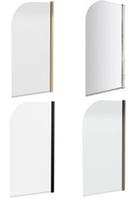 Reversible Round Bath Shower Screen - 1430 x 790mm - Multiple Colours