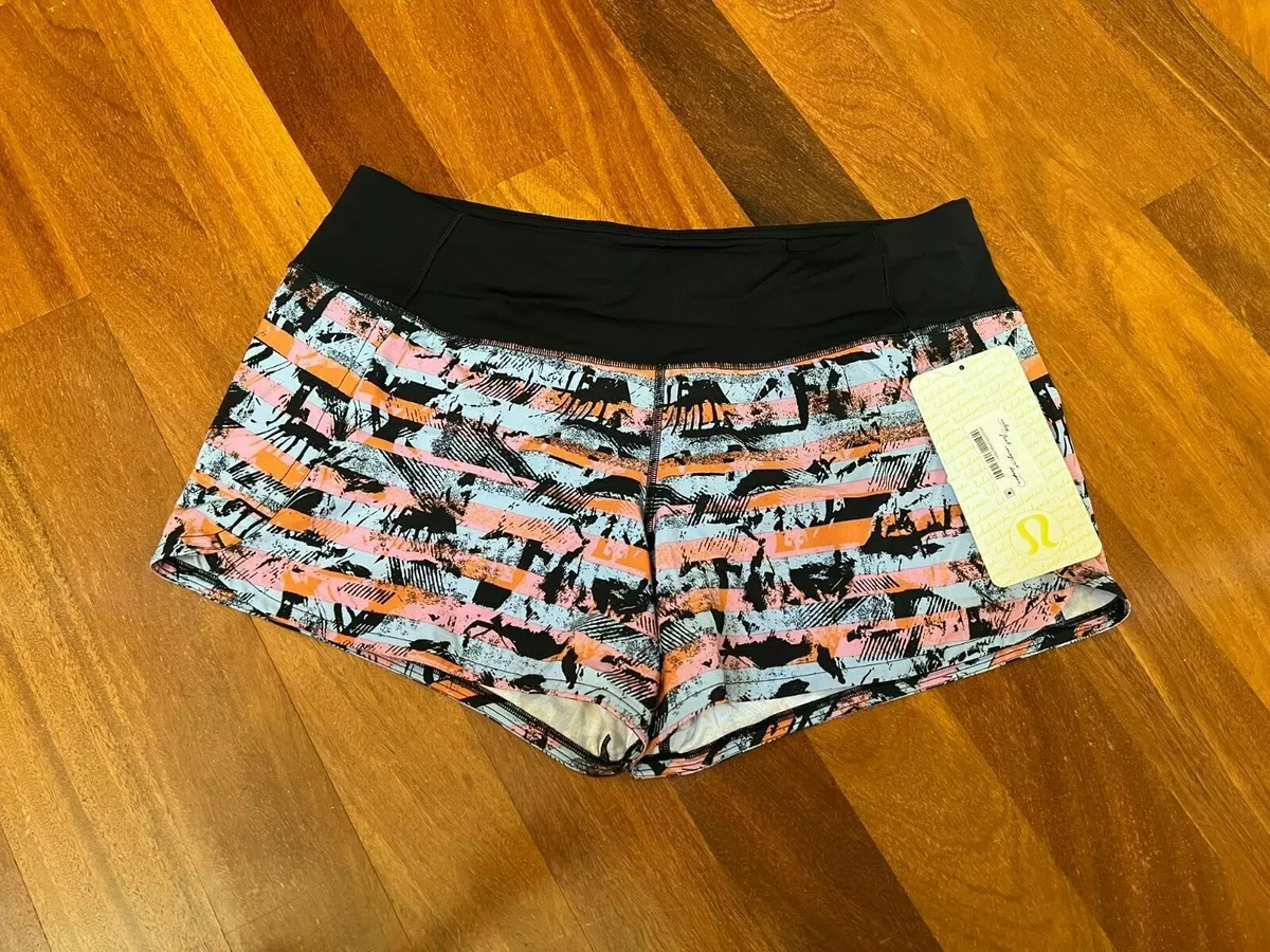 Lululemon Run Times Short II Size 8 Black Multi