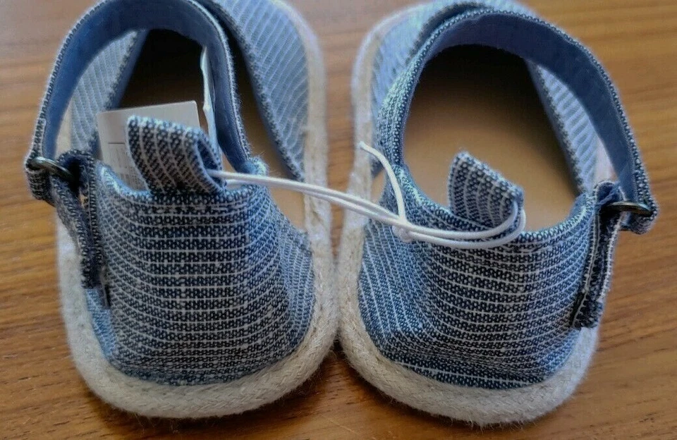 NUEVAS Sandalias Alpargatas de Lona Azul Marino Infantil Niño Pequeño 0-3*3-6**6-12* Meses ANTIGUO Foto 2 de 3