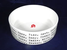 Fringe Studio Ceramic Dog Pet 6.38” Water Dish Food Bowl with 50 DOG NAMES Heavy