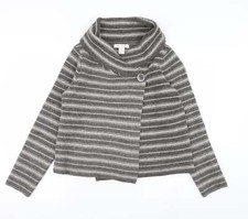 Ellen Tracy Womens Grey Striped Jacket Size M
