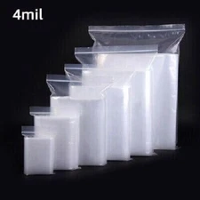 3x3 to 3x5 Resealable Clear Zip Seal Lock Top Reclosable Poly Plastic Bags 4 Mil