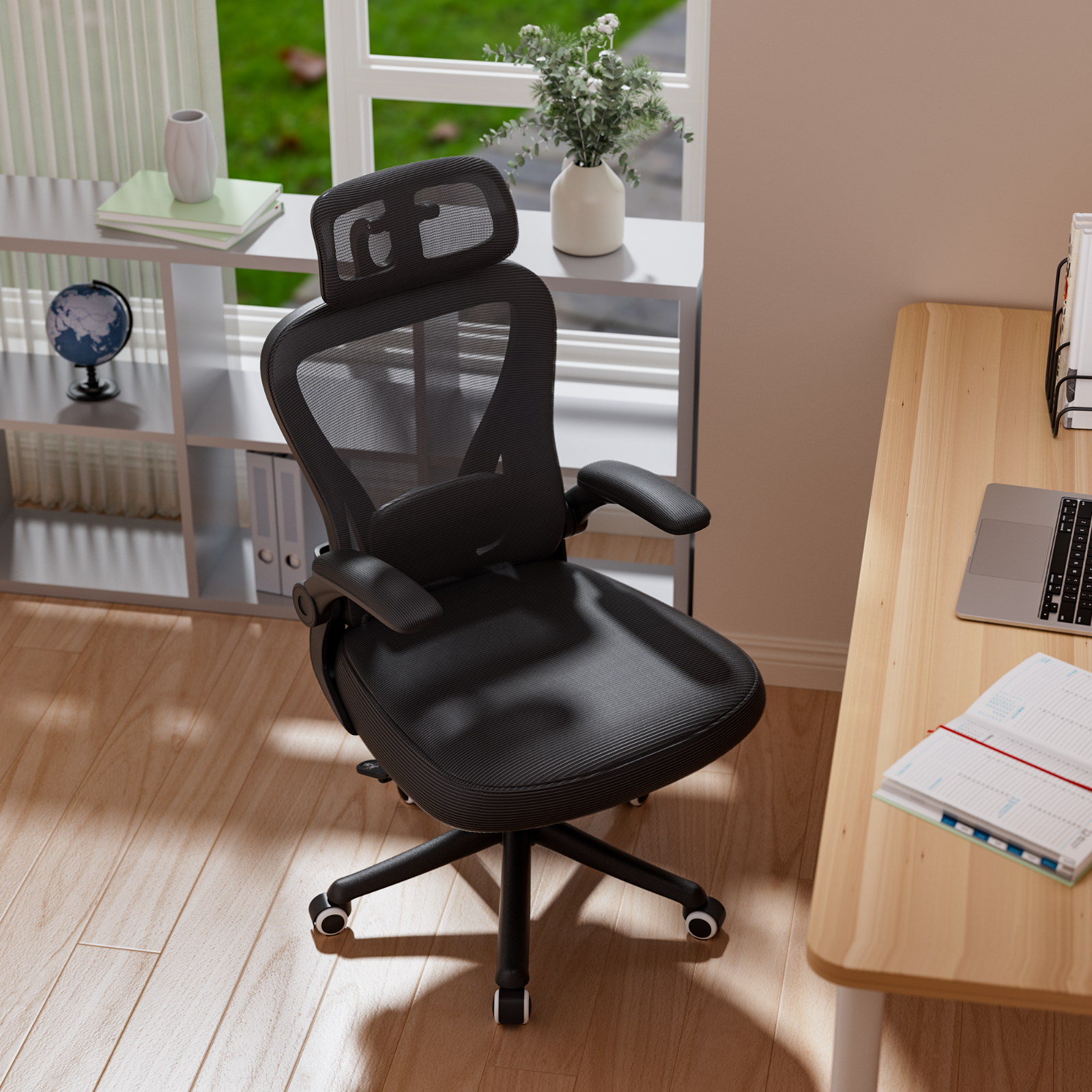 Ergonomic Office Chair with Comfy Cushion Lumbar Support & Rocking Function-image