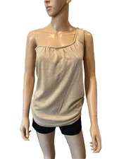 Michael Stars One Shoulder Tan With Slight Shimmer Fabric One Size