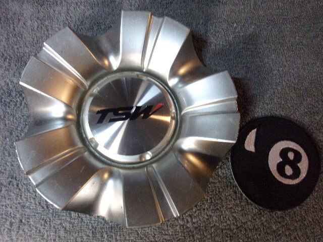 Qty: x1 TSW CUSTOM SILVER WHEEL CENTER CAP HUB COVER Part # MAK VAR3 inside