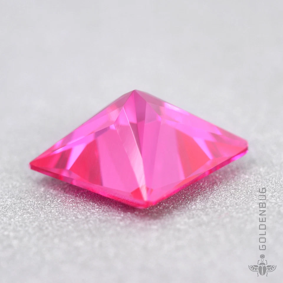 Pink Ruby Genuine Corundum Loose Gemstone Princess Cut Synthetic Lovely Rose Gem - Image 4 of 4