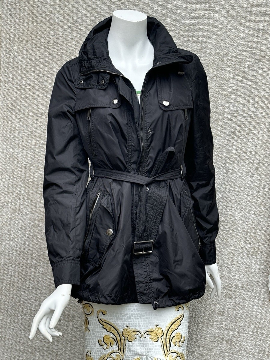 Burberry Brit Women's Size 6 US Black Nylon Rain Hoodie