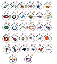 Football Team Glass Cabochon Charms,  Old Style Pendants for Jewelry/Crafts