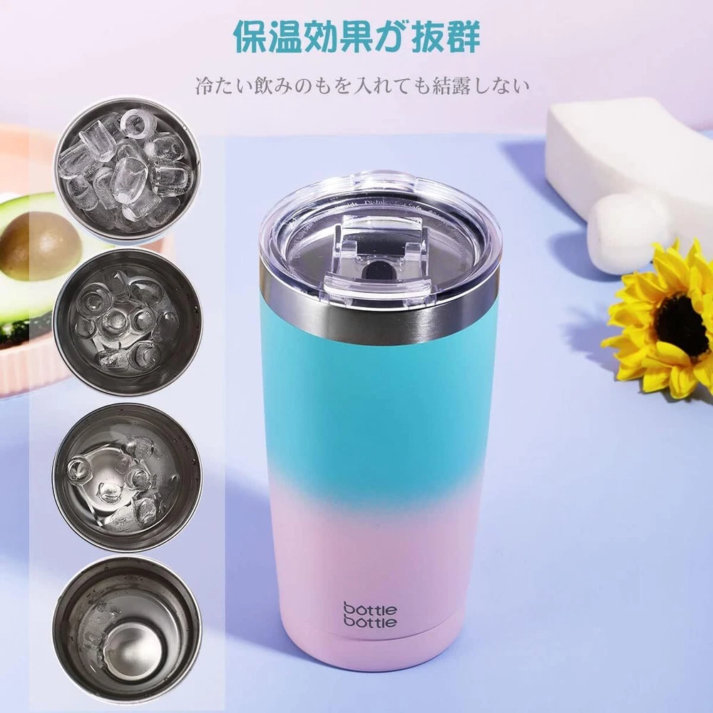 Tumbler 600ml Vacuum Insulated Lid Attached Stainless Steel Thermal Insulation P