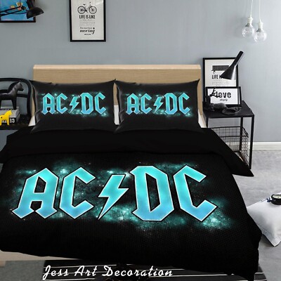 3D Rock AC DC Quilt Cover Set Bettbezug Bettwäsche Kissenbezüge