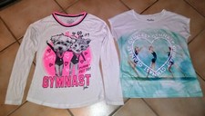 2 Justice Gymnast Gymnastics Glitter Shirts Tops Size 12