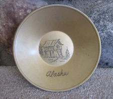 Etched Alaska 7" Gold Pan by Atlas Metal Spinning Co. So. SF California