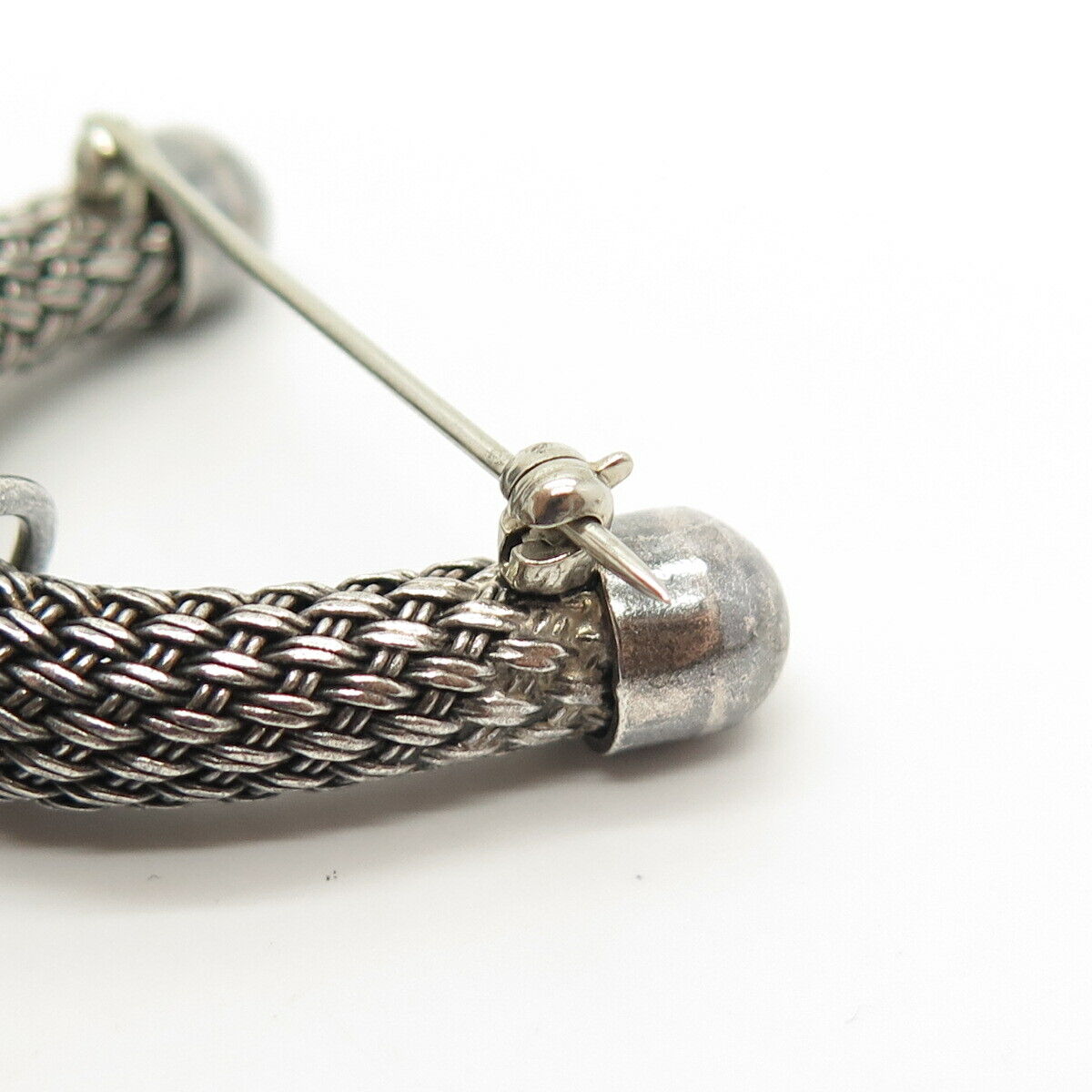925 Sterling Silver Vintage Woven / Braided Dangl… - image 6