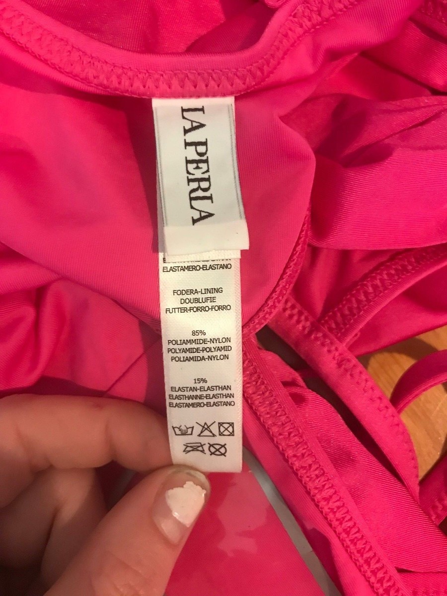 LA PERLA SWIMWEAR 814187 HOT PINK BRA BIKINI TOP & BOTTOM 2 PC SZ