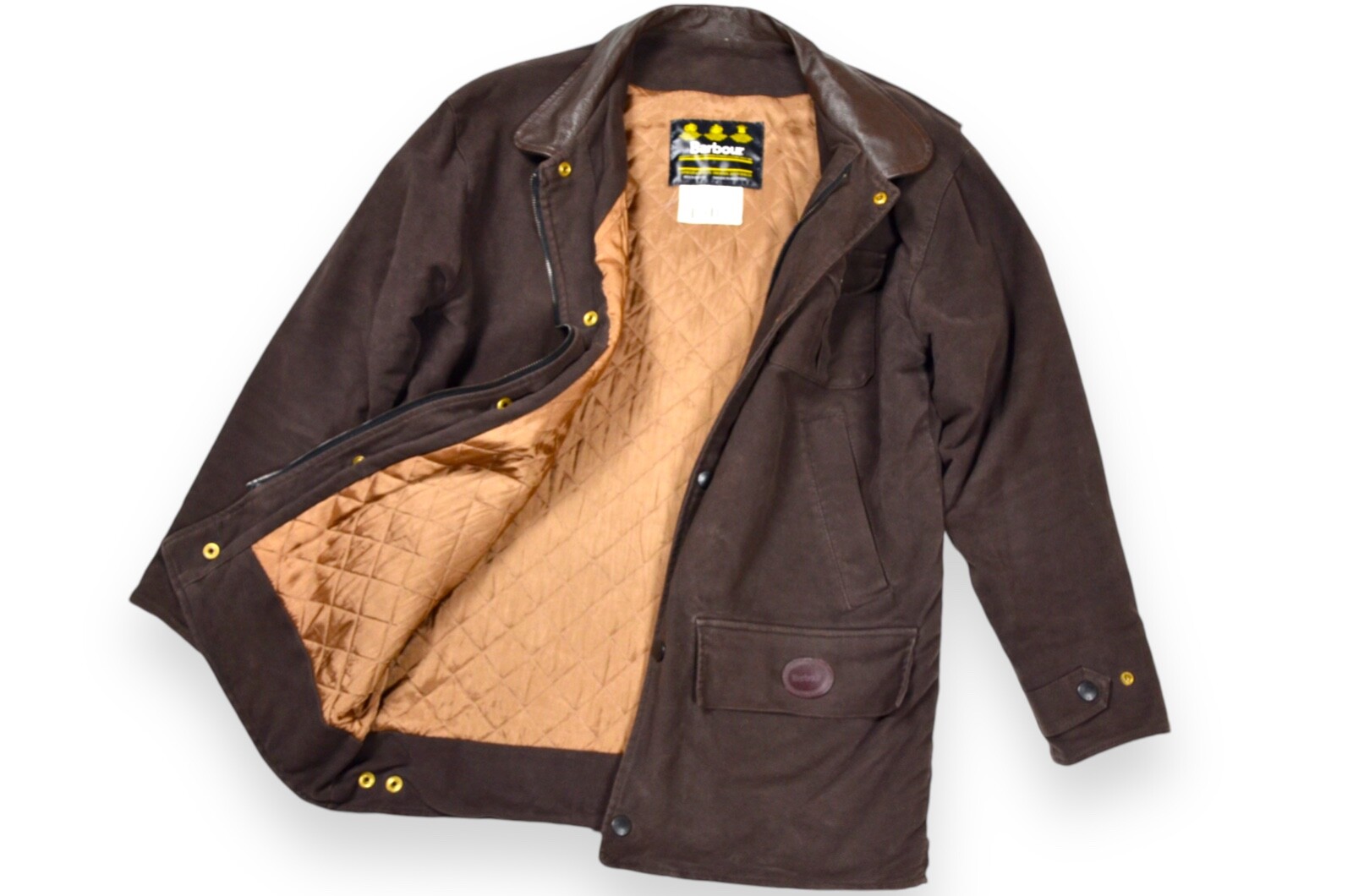 Men's Barbour Moleskin Vintage Jacket A783 Leather Collar England Size L