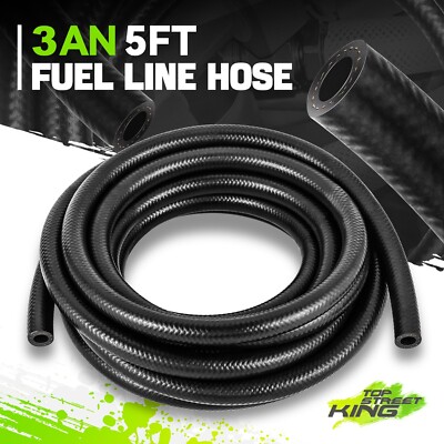 3/16'' ID 5FT 3AN NBR Rubber Gasoline/Diesel/Biodiesel/Engine Oil/Fuel Line Hose